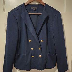 Ann Taylor Full Sleeve Double Breasted Jacket NAVY BLUE Size - Large w/Pockets